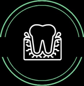 Dental health icon representing periodontal disease prevention